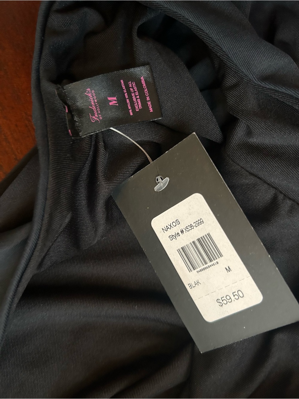 NEW Frederick's of Hollywood Black Deep V One-Piece Swimsuit size M - Picture 4 of 5
